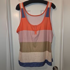Women's Stretchy Colorblock Soft Light-weight Tank Top.  Size 3X.
